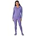 Vevo Active Women's High-Low Hoodie Tight Set, 5X, Purple Haze-Miami Blue