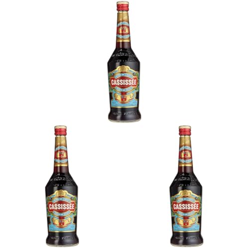Cassissée Crème de Cassis Johannisbeer-Likör (1 x 0,7 l)(Flaschendesign kann abweichen). (Packung mit 3)