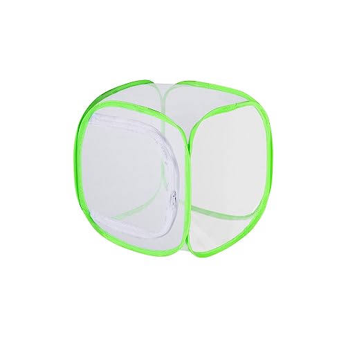 MUYYIKA 昆虫ケージ 昆虫飼育箱 飼育ケース 折りたたみ 通気性 ネット 虫かご 蝶 バタフライ バッタ シルクワーム 爬虫類 昆虫ハウス 繁殖 飼育ケース 持ち運びに便利(30x30x30cm グリーン)