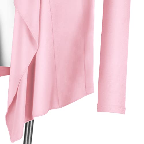 Image of Urban CoCo Women's Drape Front Open Cardigan Long Sleeve Irregular Hem