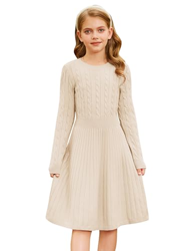 GRACE KARIN Kinder Mädchen Langarm Strickkleid Warm Schule...