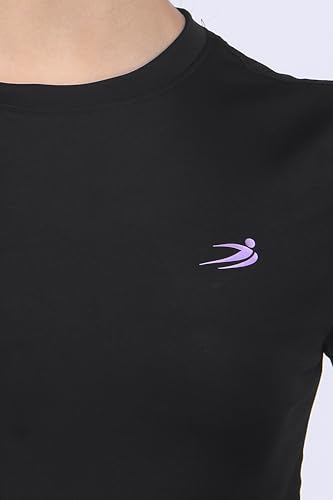 Image of Amazon Brand - INKAST Women Solid Fit T-Shirt | Active Wear Crop Tops with Thumbhole | Casual Sport Wear | Gym | Training | Running | Workout