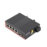 1PCS Gigabit SFP Industrial Media Converter 1 SFP to 4 RJ45 10/100/1000M 550M/2KM/3KM