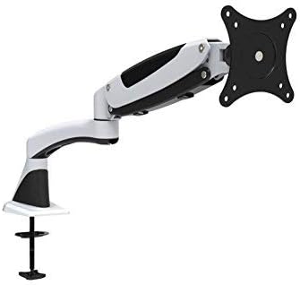 Drsn Full Motion Height Adjustable Articulating Single Arm Desktop Monitor Stand Mount for 14"-27" Samsung/Dell/Asus/Acer/HP/AOC LED/LCD/PDP Computer Monitor Black and White