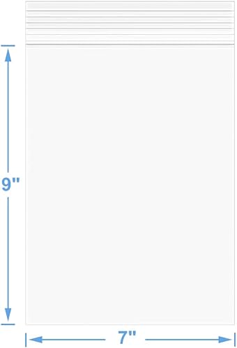 Miniatura 2 de 20 bolsas de polietileno transparente de 4 mil de grosor de 7 x 9 pulgadas de grosor, bolsas de plástico con cierre de cremallera, bolsas de cierre