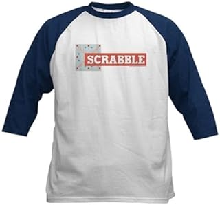 CafePress Scrabble Tiles Kids Baseball Tee Kids Cotton Baseball Jersey, 3/4 Raglan Sleeve Shirt Navy/White