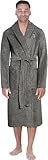 U.S. Polo Assn. Mens Bathrobe - Super Soft Plush Fleece Robe - Cozy Spa Lounge Robe for Men with Shawl Collar (Sizes: S-XL), Size Large-X-Large, Marled Black