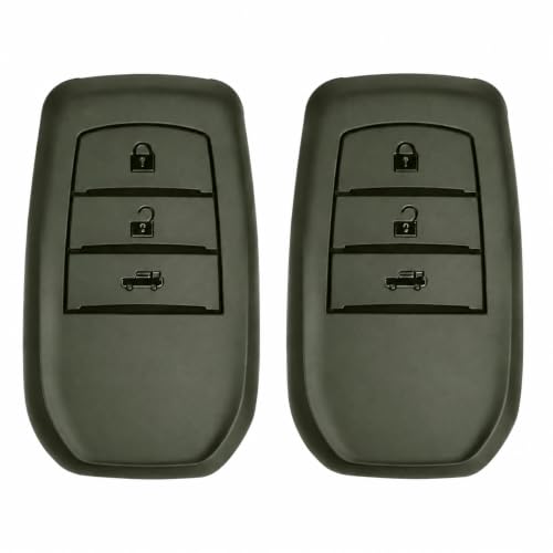 Image of JVCV Soft TPU Key Cover Compatible with Toyota Fortuner Camry Hilux Innova Crysta Fortuner Legender Innova HyCross Land Cruiser 3 Button Smart Key (2 Pack - 3B Matte Green)