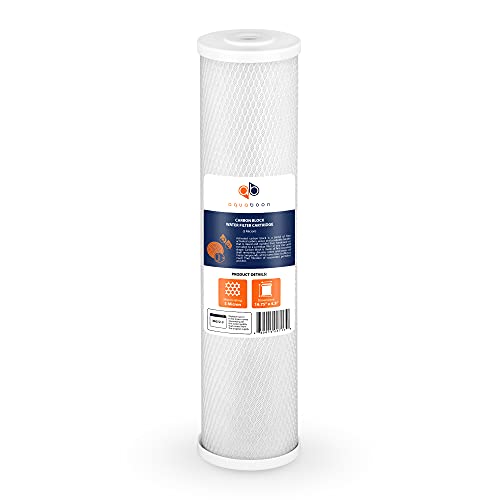 Aquaboon 4.5 x 20 Carbon Block Filter Cartridge Large - 5 Micron Whole House Water Filter Replacement Remove Chlorine Taste Odors Compatible with FC25B, EPM-20BB, CB-BB-20, 155783-43 (1 Pack)