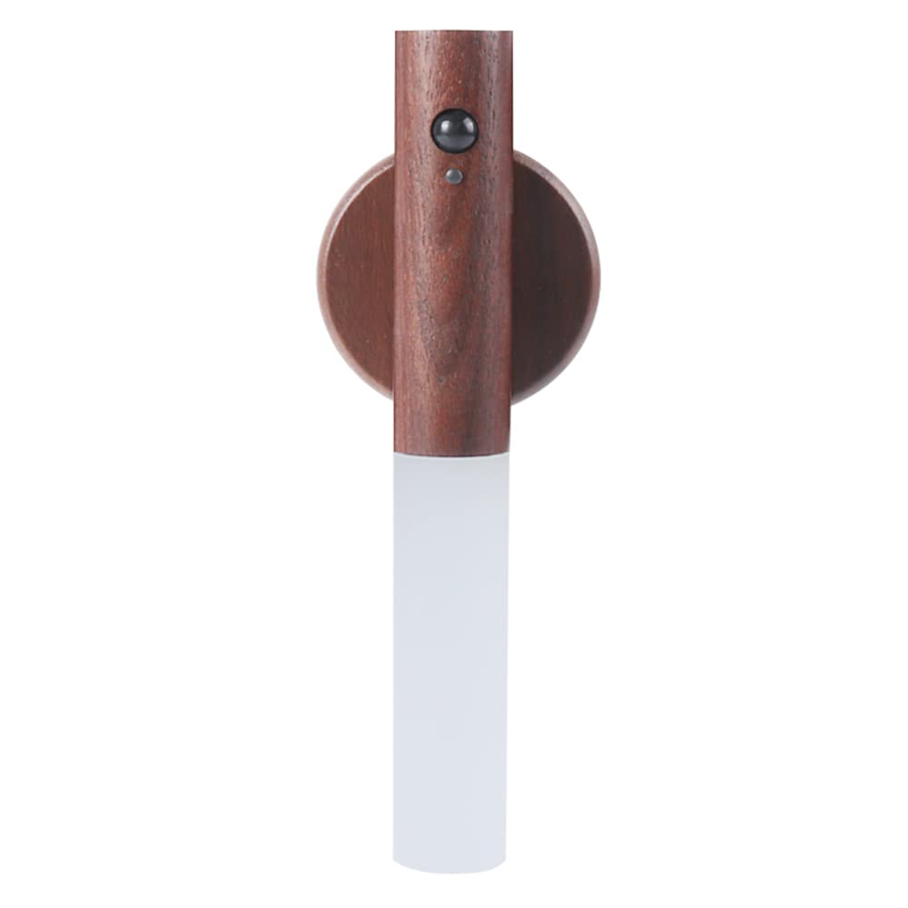 Motion Sensor Night Light, USB Rechargeable Magnet Body Sensor Hallway Night Lights, Portable Stairway Lights Wooden Wall Sconce Lights for Bedroom Corridor Staircase