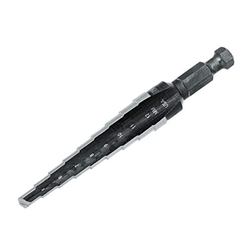 Irwin 11101 Unibit1M 4-Millimeter to 12-Millimeter by 1/4-Inch Shank Step Drill Bit