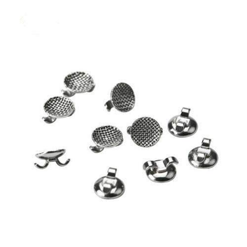 Miniatura 4 de Paquete de 10 soportes de ortodoncia dental sino, botones linguales, ojales de alas dobles, 10 unidades (alas dobles (redonda))