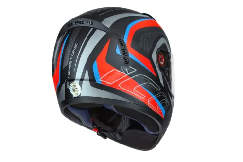 peels Capacete Fechado Moto Icon Silverstone Preto Fosco com Vermelho 60, C160144309560