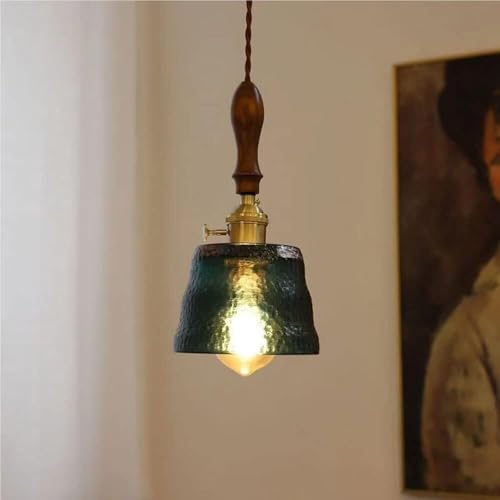 Verre vintage vert pour suspension design épuré E27