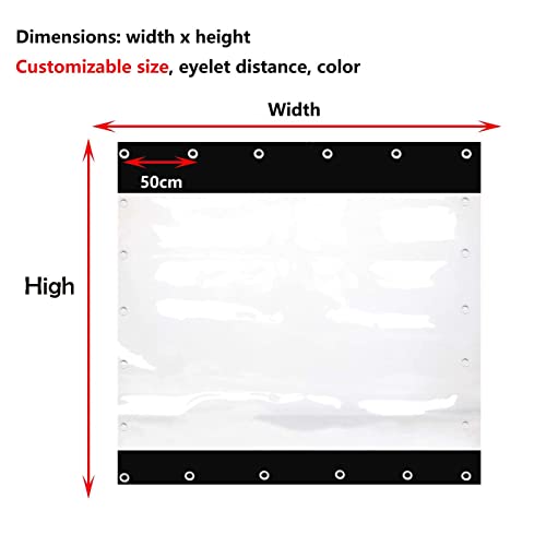 Bâche imperméable d'extérieur transparente 4,5x3,5m noir avec œillets