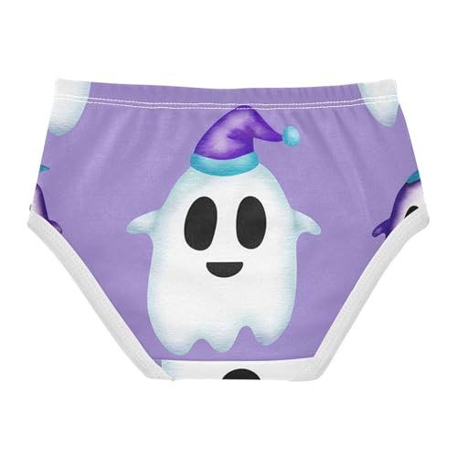 Toddler Girls Underwear 2t Cotton Cute Panties Girl Animals Kids Undies Briefs Cute Halloween Ghosts Purple2