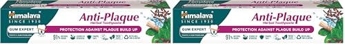 Himalaya Pasta Dental Anti-Plaque Herbal 75ml | 91% Natural, Ayurvédica, Vegana, Sin Flúor | Fortalece Encías, Combate Placa y Mal Aliento | Empaque Ecológico y Reciclable (Paquete de 2)