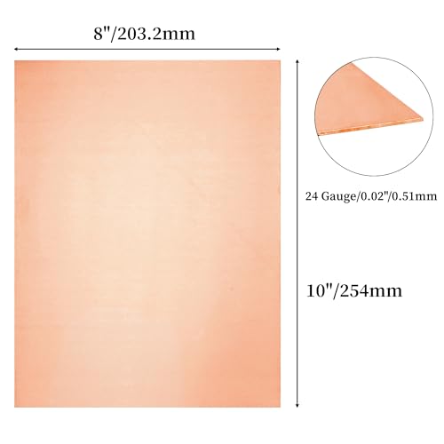 GOORY 24 Gauge Copper Sheet 8x10