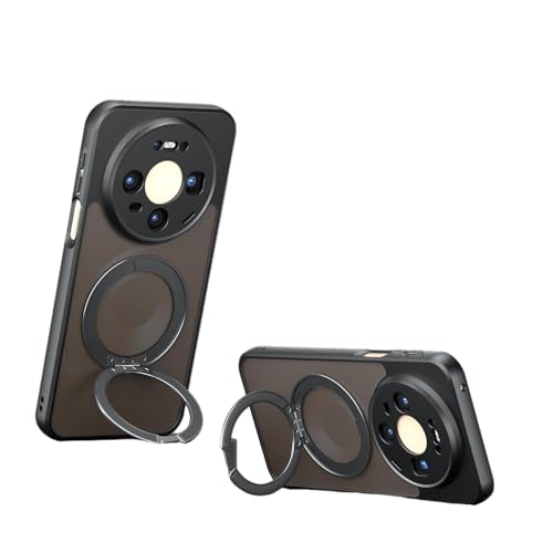 Image of Compatible with Huawei Mate 80 Pro Max Case Cover,Compatible with Huawei Mate 80 Pro Max 5G SGT-AL10 Built-in 360Rotating Magnetic Mount Matte Translucent Phone Protective Case Black