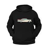Quipo American Classic Car Hoodie – Retro Graphic Sweatshirt, 80s 90s Inspired Pullover, Unisex Streetwear Multicolor