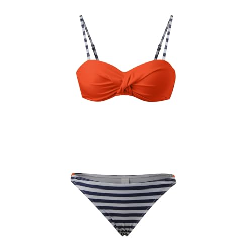 Bikini femme taille haute rétro imprimé jaune froncé taille M