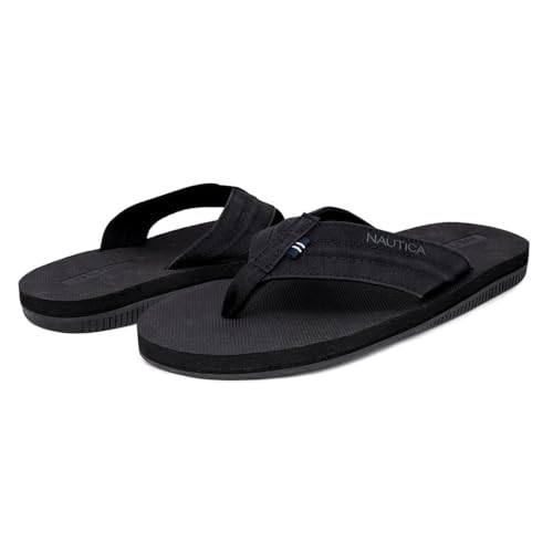 Image of Nautica Men's Flip Flop Shower Sandals Slides - Comfortable Waterproof Beach Footwear Slip-On Thong (Medium /Wide Width)