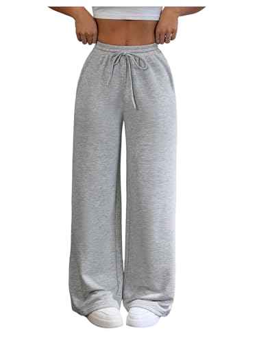 Women's Baggy Sweatpants Drawstring Waist Wide Leg Sweat Pants Sports Athletic Trousers Joggers