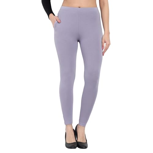 Image of ONE SKY Women Full Length Leggings | Cotton Modal Spandex Blend | High Waist Stretchable & Bio-Washed Fabric | Colour-Lock Technology | Comfortable Leggings for Women