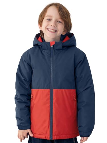 Image of PAMLULU Boys Winter Coats Waterproof Breathable Snowboarding Ski Jackets Fleece Lined Hooded Rain Coat for Kids
