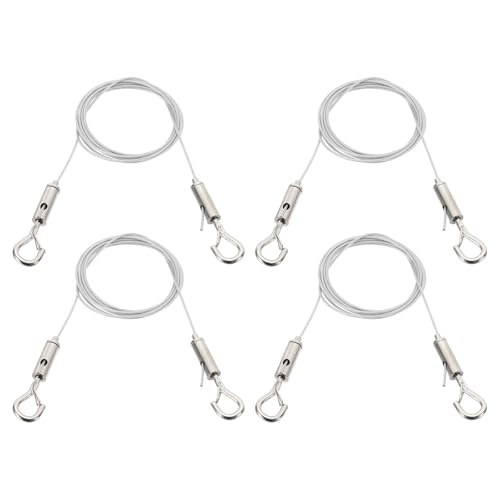 JKAPCYJFHF 4 Pcs 2m x 1.5mm Heavy Duty PVC Coated Adjustable Picture Hanging Wire Kit