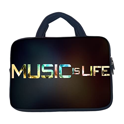 Image of TheSkinMantra Chain Laptop Sleeve Bag Compatible with Laptop /Macbooks /Chrombook /Notebook /Zbook (14.1 Inch (Handle), Music is Life)