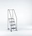 Ballymore H418PSU Steel Standard Rolling Ladder with Spring Loaded Casters and Handrails, Perforated Step Tread, Assembled, OSHA/ANSI Standard, 4 Steps, 16" Step Width, 10" Top Step Deep, Gray