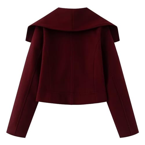 KEOMUD Women's Fall Winter Elegant Short Length Pea Coat,Fashion Oversized Peter Pan Collar Wool Coats for Daily Wear2