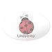 CafePress Autocollant ovale pour pare-chocs de voiture Motif coccinelle