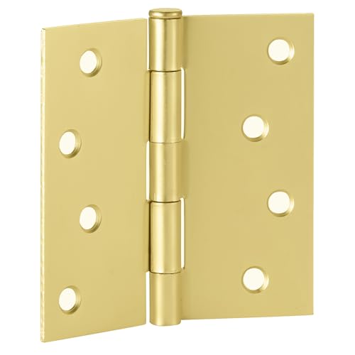 Design House 181644 10-Pack Hinge 4", SQ Satin Brass, 10, 4 x 4 Standard - Image 4