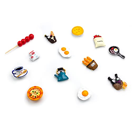 KAUKKO 13pcs Mini Cute Refrigerator Magnets, 3D Simulation Food Refrigerator Magnets, Creative Gourmet Refrigerator Magnets for Refrigerators, Whiteboards, Maps and Other Magnetic Items