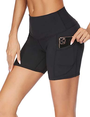 Tremaker High Waist Workout Yoga Shorts for Women with Hidden Pockets, Non See-Through Tummy Control Athletic Running Shorts