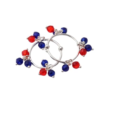 Image of Parasmoni JewellersSterling Silver Laddu Gopal Anklet (Payal) with Red Beads | God Jewellery for Bal Gopal Murti