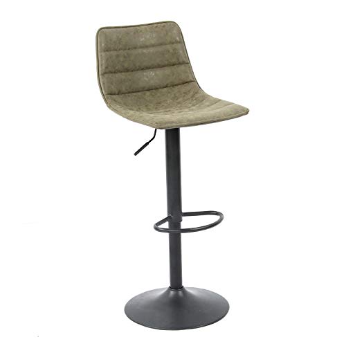 Bauhauschairs Boston - Taburete de bar (piel, diseño industrial, 2 unidades), color verde oliva