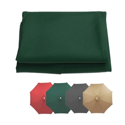 Toldo de repuesto de 8 varillas para sombrilla de 2,7 m, para jardín, piscina, pabellón, cubierta impermeable de tela verde, se adapta a sombrillas de 300 cm