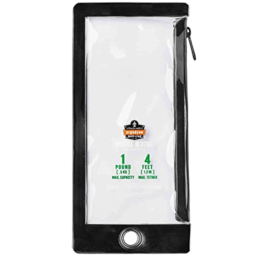 Ergodyne Cell Phone Tethering Kit, Includes Water Resistant Zippered Phone Sleeve & Tethering Lanyard, Squids 3195 Black #TOP3
