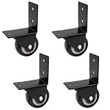 4 Pack Side Mount Casters Wheels,1.5in L-Shaped Directional Castor Wheel,PU Rubber Silent Roller,Heavy-Duty Furniture Moving Wheels Load-Bearing 120kg/265lbs for Beds Cabinets Tables