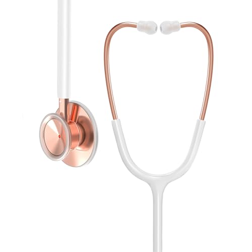 Clairre Rose Gold Stethoscope for Nurses/Nursing Students Gift (White)