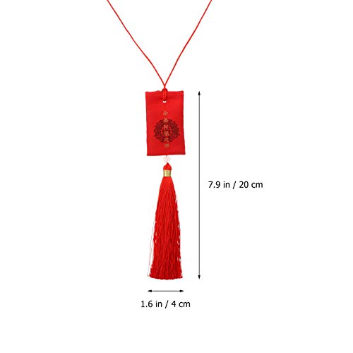 Sachet chino estilo bendecido rojo para auto con decoración colgante miniatura 3