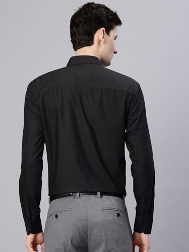 Image of Majestic Man Men's Solid Cotton Blend Wrinkle-Resistant Slim Fit Easy-Iron Formal & Office Wear