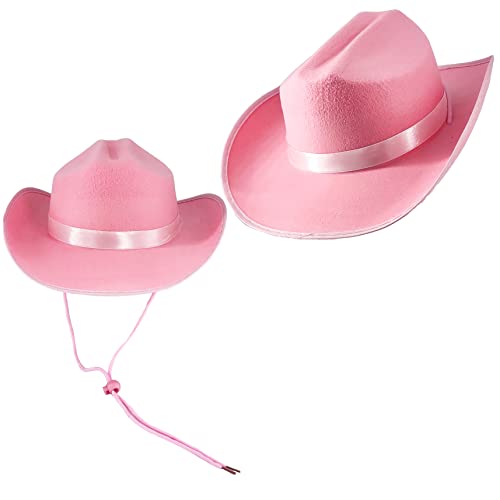 Image of The Dreidel Company Cowboy Felt Western Hat, 22 inch Circumference Dress Up Costume Clothes for Kids, Pretend Play, Party Favors