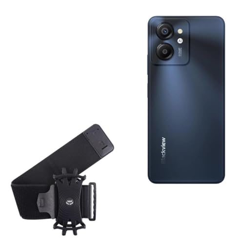 BoxWave Holster Compatible with Blackview Color 8 - ActiveStretch Sport Armband, Adjustable Armband for Workout and Running - Jet Black