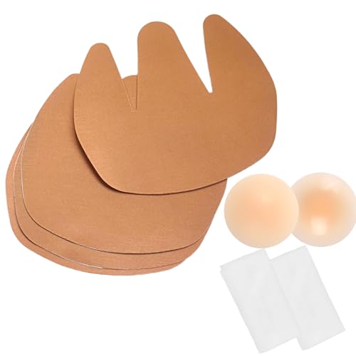 Breast Tape with Reusable Nipple Covers & Wipes | Support & Lift for Large Breasts | Stick-On Bra for A-F CUP
