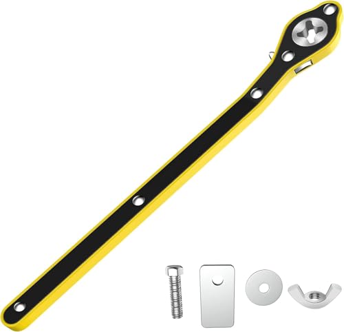 Image of TEKCOOL Auto Labor-Saving Jack Fixed Ratchet Wrench with Long Handle, Jack Ratchet Wrench for Scissor Jack, Lug Wrench for Tire Jack, Car Jack Wrench Positive and Reversal Knob Design, 30 x 3 cm