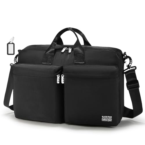 BAGZY Handgepäck Tasche 40x30x10cm für Lufthansa British Airways Air France Faltbare Flugzeug Reisetasche Wasserdicht Travel Duffle Bag mit Laptop Kabine Weekender Carry On Bag für Damen Herren Black